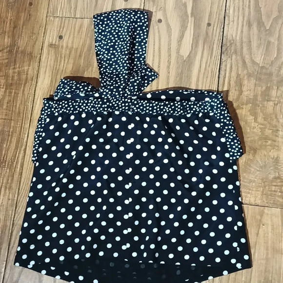 💯% silk J. Crew 1 shoulder strap polka dots flowy bow back zipper size 4 - Picture 2 of 8